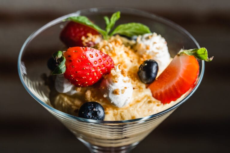 Fruity desert in a glass