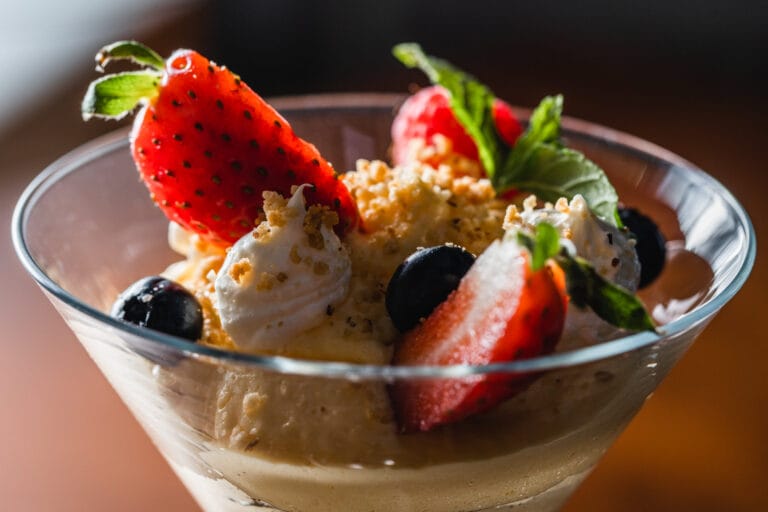 Fruity desert in a glass
