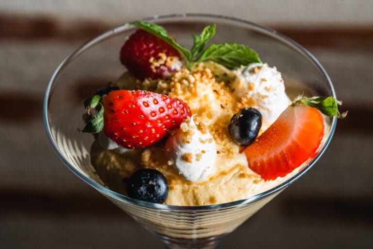 Fruity desert in a glass