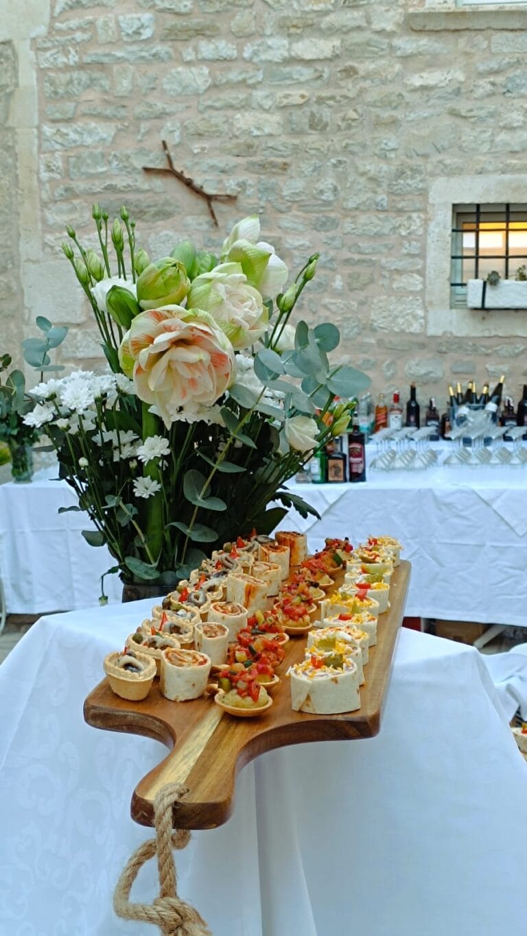 Wedding catering in front of the hotel