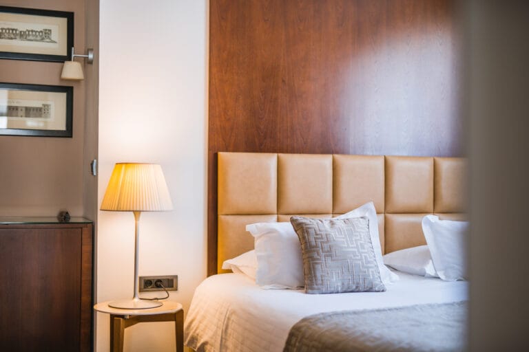 Superior double or twin room, artistic shot of the bed