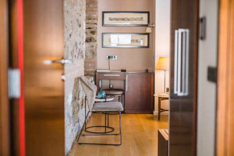 Superior double or twin room doorway with the ancient wall