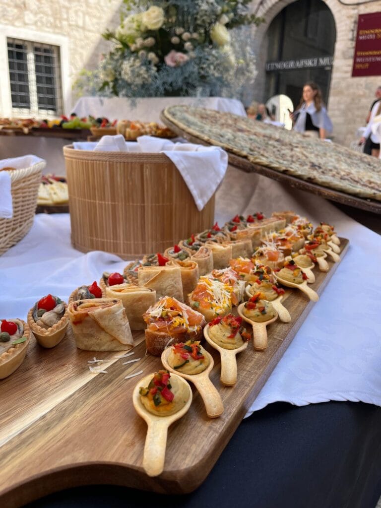 Wedding catering in front of the hotel